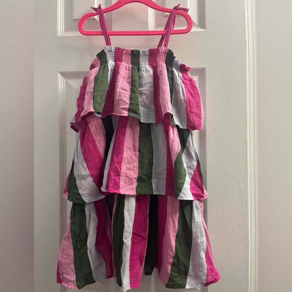 Janie and Jack Pink and Green Striped Dress